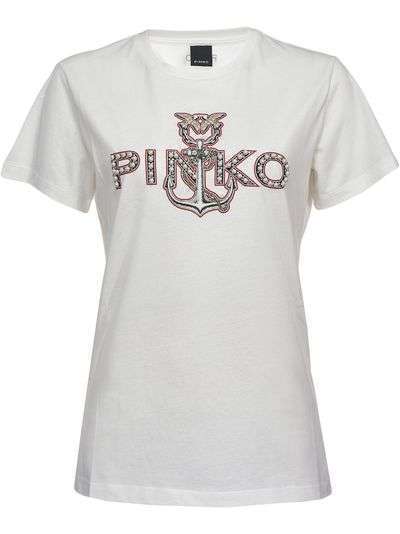 Pinko футболка с декорированным логотипом
