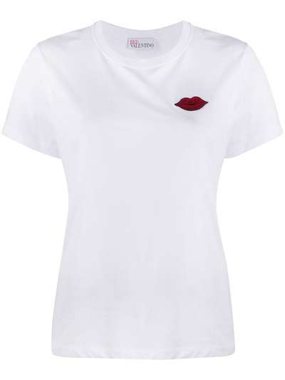 RedValentino футболка с нашивкой-логотипом и короткими рукавами