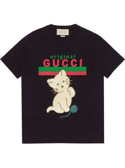 Gucci футболка Kitten свободного кроя