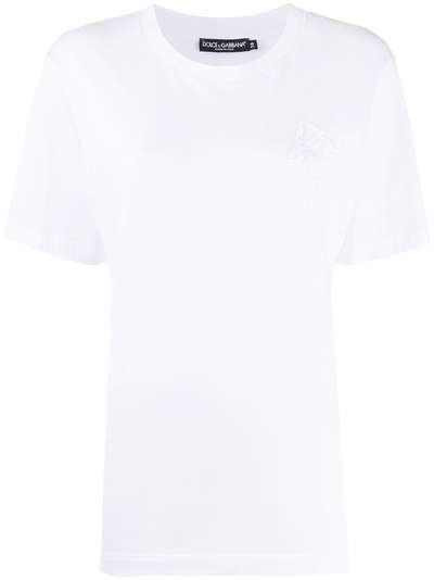 Dolce & Gabbana футболка с вышитым логотипом
