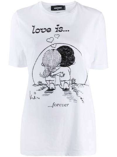 Dsquared2 футболка с графичным принтом Love is Forever