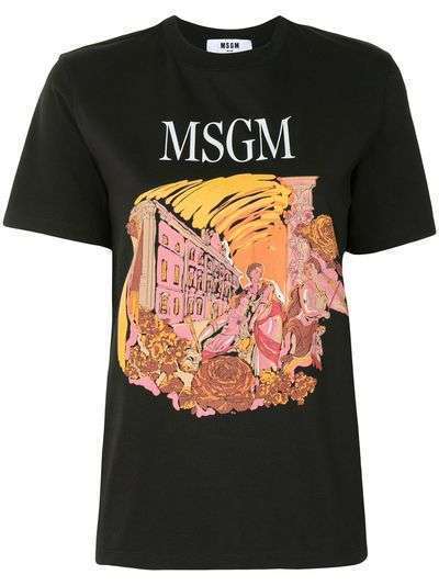 MSGM футболка с абстрактным принтом
