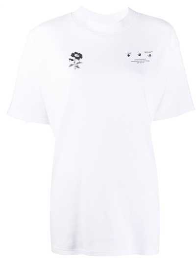 Off-White футболка с короткими рукавами и цветочным принтом