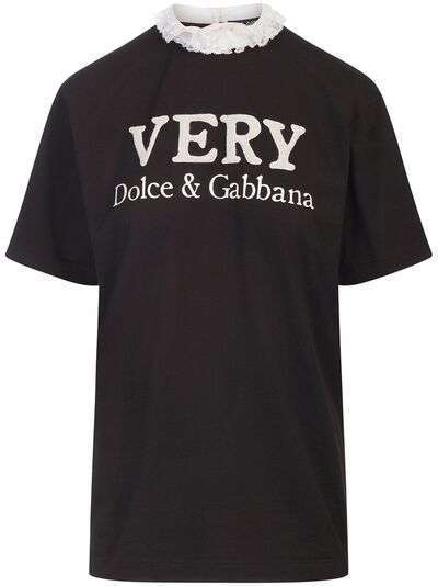 Dolce & Gabbana футболка Very с оборками и логотипом