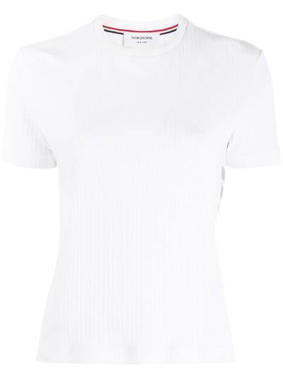 Thom Browne футболка в рубчик с короткими рукавами