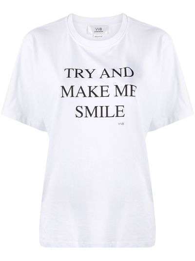 Victoria Victoria Beckham футболка с надписью 'try and make me smile'