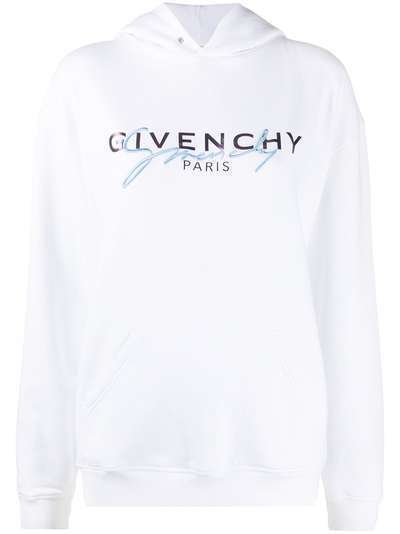 Givenchy толстовка с вышитым логотипом и капюшоном
