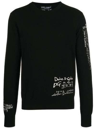 Dolce & Gabbana кашемировый свитер с вышитым логотипом