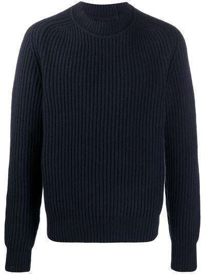 Jil Sander свитер в рубчик с круглым вырезом
