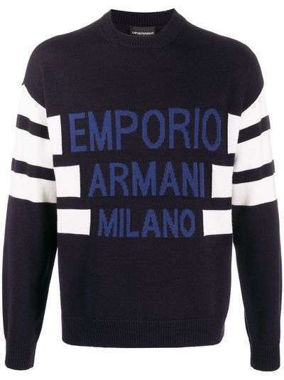 Emporio Armani свитер с жаккардовым логотипом
