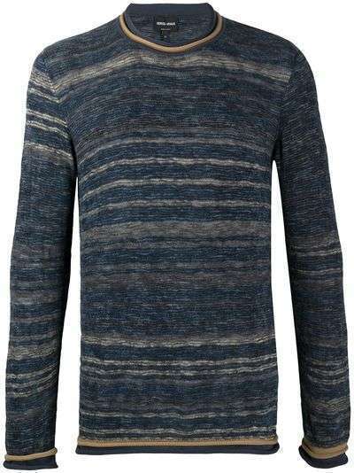 Giorgio Armani полосатый свитер с круглым вырезом