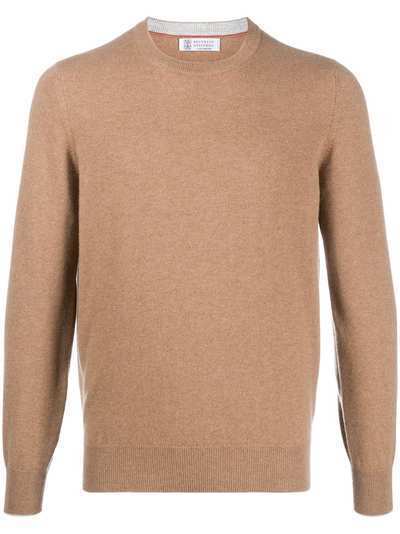 Brunello Cucinelli кашемировый пуловер с круглым вырезом