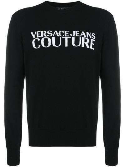 Versace Jeans Couture джемпер тонкой вязки с вышитым логотипом