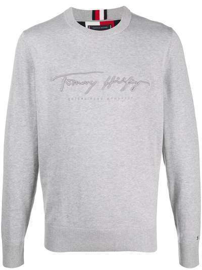 Tommy Hilfiger джемпер с вышитым логотипом и круглым вырезом