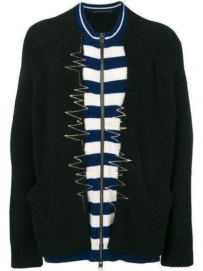 Haider Ackermann layered zipped sweater