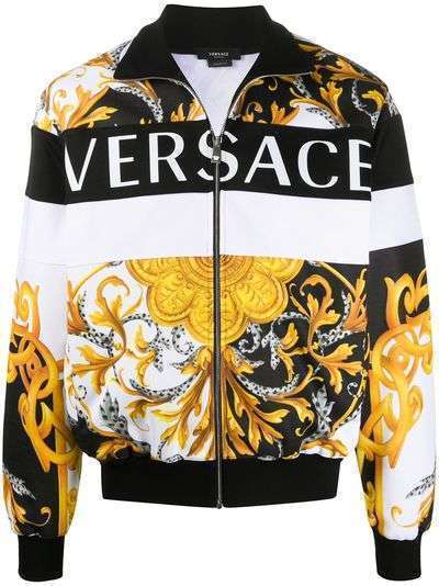 Versace толстовка на молнии с принтом