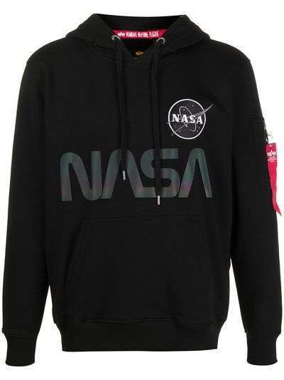 Alpha Industries толстовка с капюшоном и принтом NASA