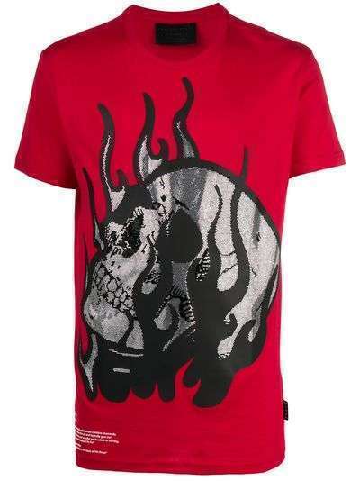 Philipp Plein футболка с круглым вырезом и декором Skull