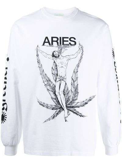 Aries футболка с длинными рукавами и логотипом