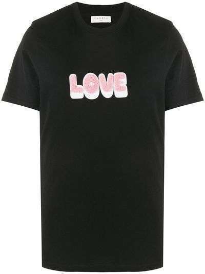 Sandro Paris футболка с вышивкой LOVE