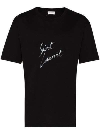 Saint Laurent объемная футболка с логотипом