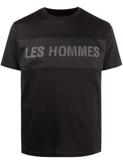 Les Hommes футболка с вышитым логотипом