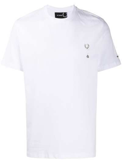 Raf Simons X Fred Perry футболка с декоративной булавкой