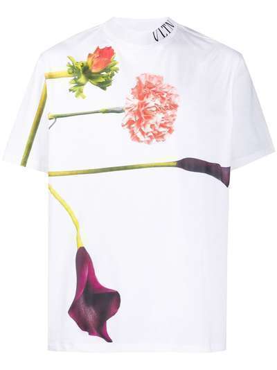 Valentino футболка с цветочным принтом