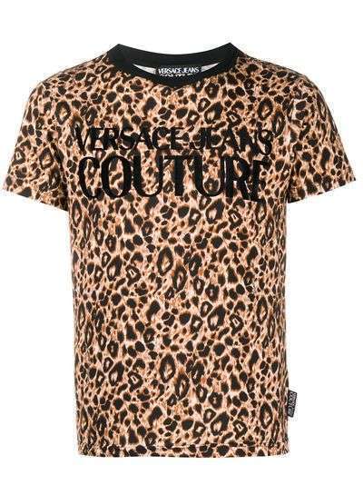 Versace Jeans Couture футболка с круглым вырезом и леопардовым принтом