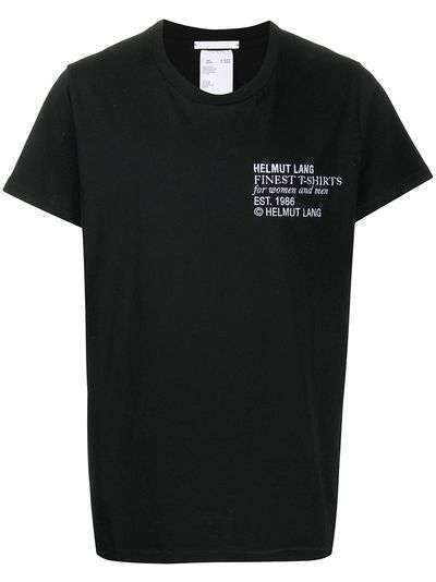 Helmut Lang футболка с круглым вырезом и вышивкой
