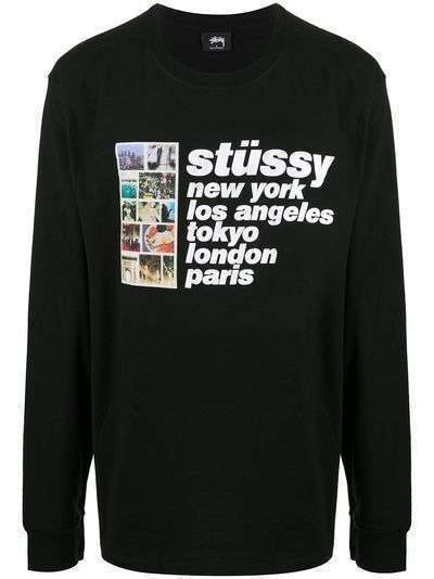 Stussy футболка Italic Collage с длинными рукавами