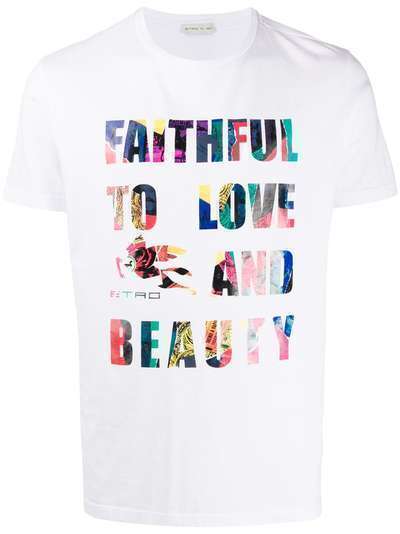Etro футболка с надписью Faithful To Love And Beauty