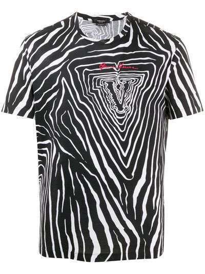 Versace футболка GV Signature с зебровым принтом