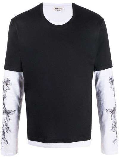 Alexander McQueen многослойная футболка с длинными рукавами
