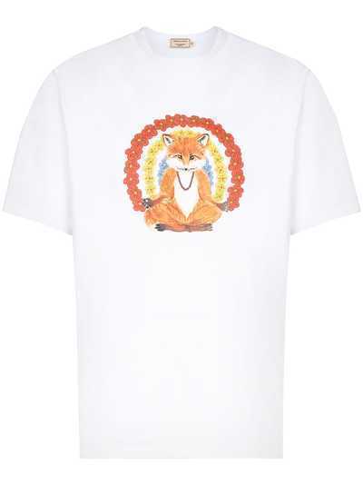 Maison Kitsuné футболка с принтом Flower Fox