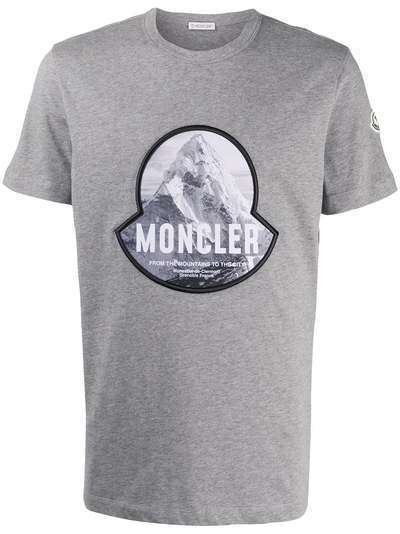 Moncler футболка с нашивкой-логотипом