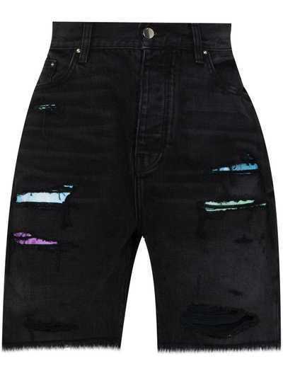 AMIRI джинсовые шорты с эффектом потертости