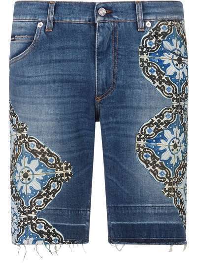 Dolce & Gabbana декорированные джинсовые шорты