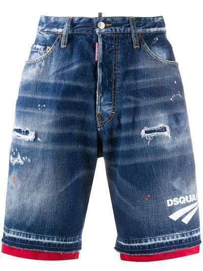 Dsquared2 джинсовые шорты с молниями