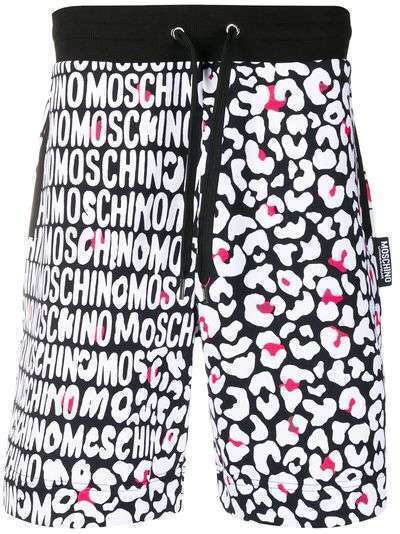 Moschino шорты с леопардовым принтом и логотипом