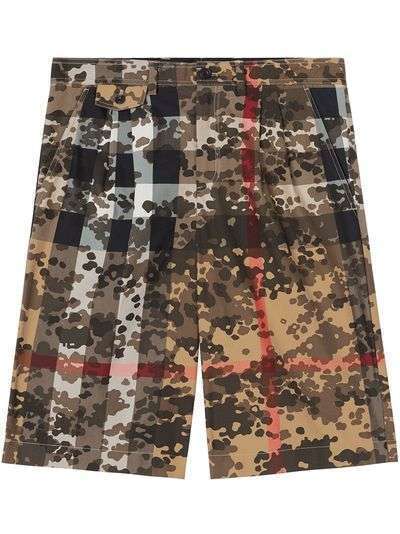 Burberry шорты строгого кроя с принтом Camouflage Check