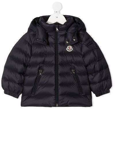 Moncler Kids пуховик с нашивкой-логотипом