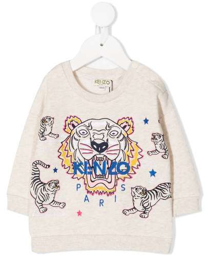 Kenzo Kids толстовка с вышивкой Tiger