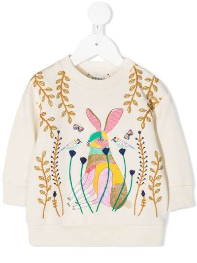 Gucci Kids толстовка с вышивкой из коллаборации с Ashley Percival