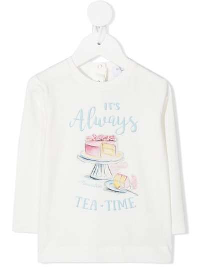 Monnalisa футболка Tea-Time с длинными рукавами