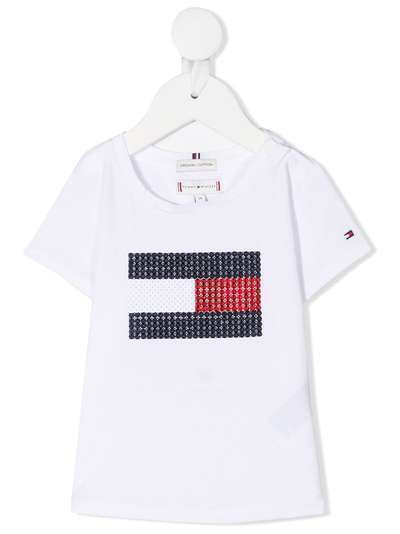 Tommy Hilfiger Junior футболка с декорированным логотипом