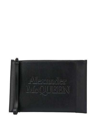 Alexander McQueen клатч на молнии с тиснением логотипа