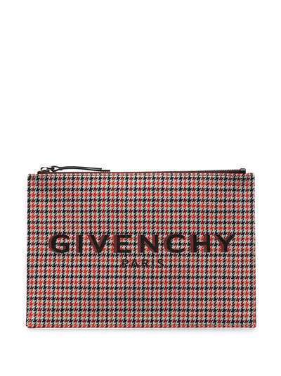 Givenchy клатч в ломаную клетку