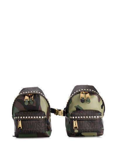 Moschino двойной рюкзак с камуфляжным принтом