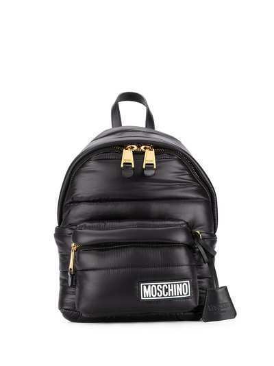 Moschino стеганый рюкзак с нашивкой-логотипом
